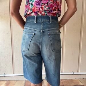 Vintage cut off denim long shorts 1950 1960